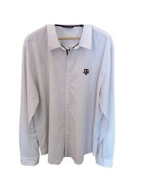 Texas A&M Horn Legend Men’s Button Up Shirt Micro Dot Tailored Fit Size 2X